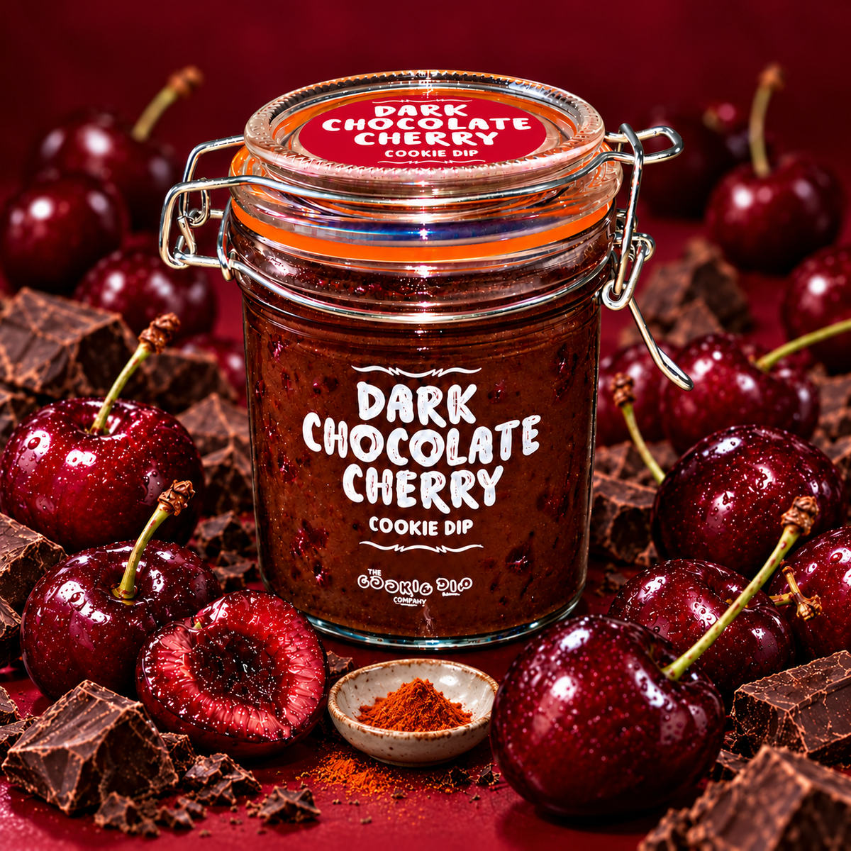 Dark Chocolate Cherry Cookie Dip