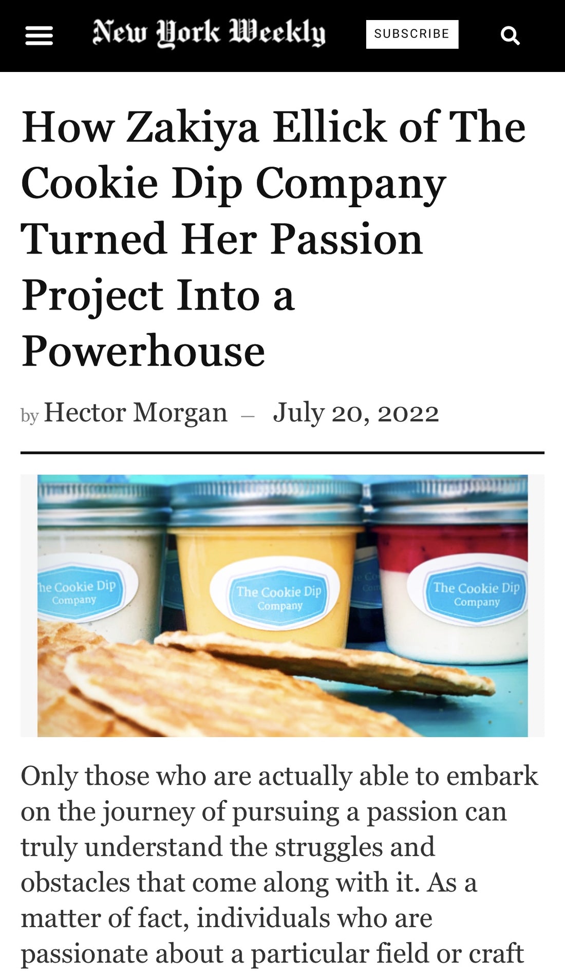 New York Weekly Article