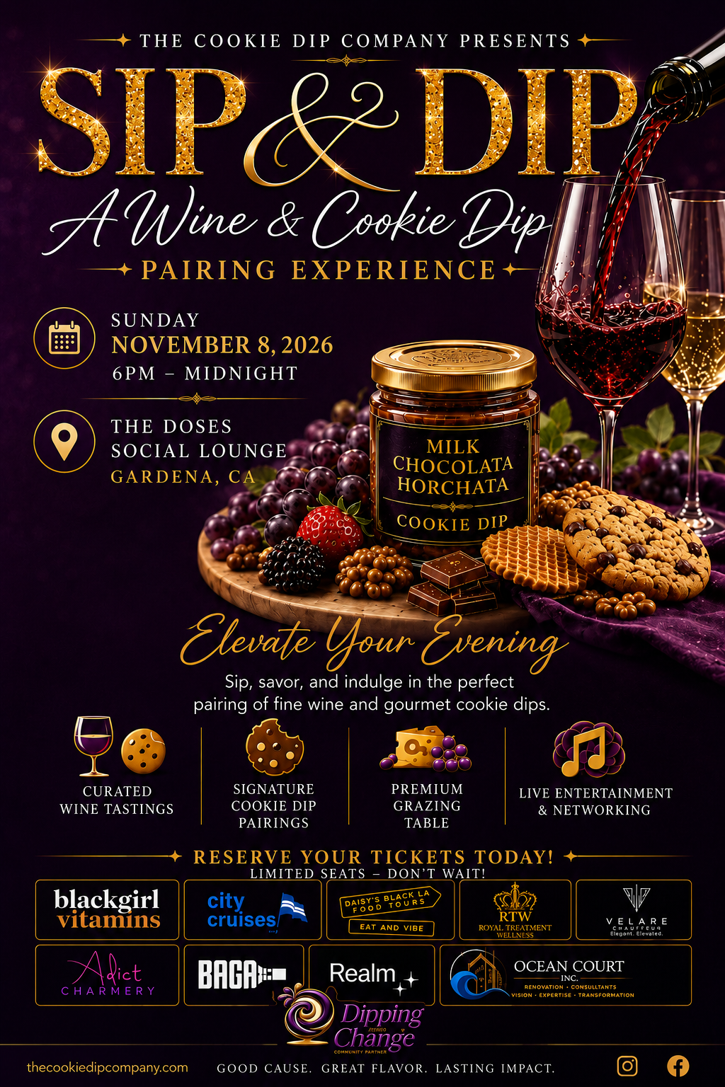 SIP & DIP 2026 | Wine & Cookie Dip Experience in Los Angeles